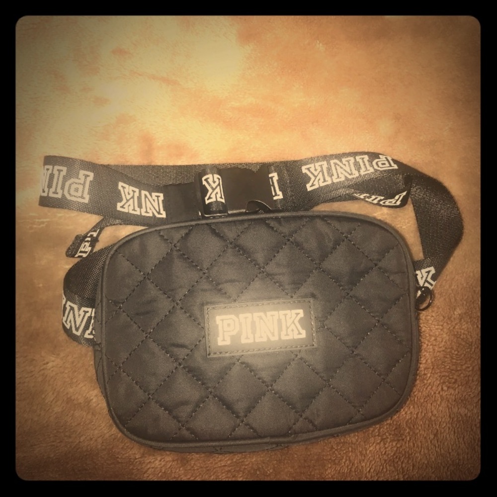 pink black fanny pack/ belt bag